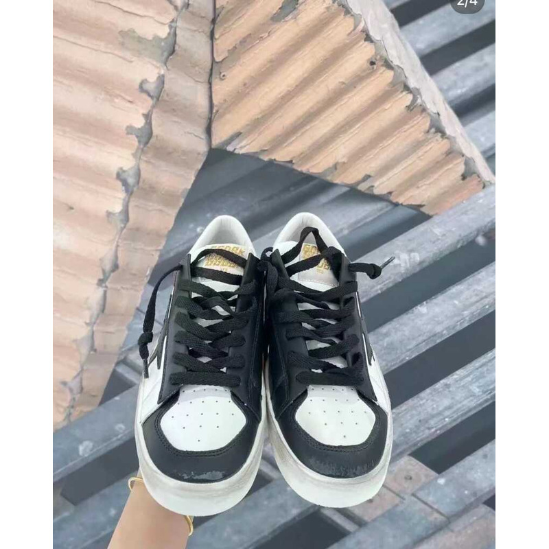 GGDB Stardan Sneakers In Black And White Leather