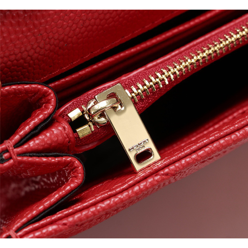 Saint Laurent Envelope Chain Shoulder Bag Leather Red