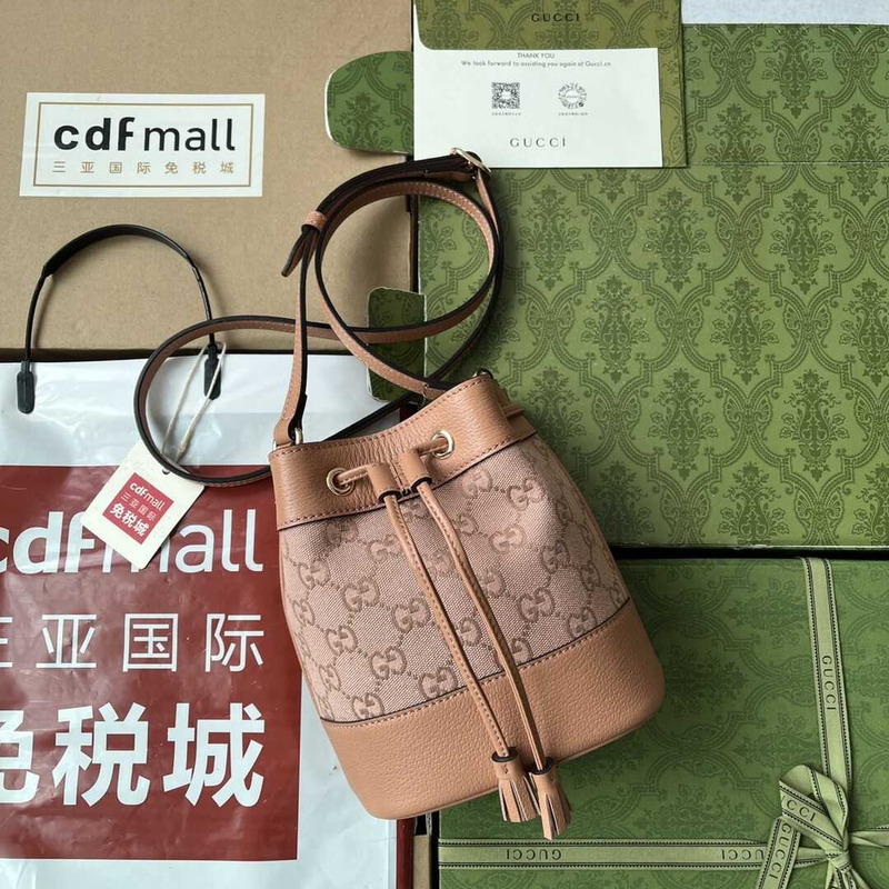 G*u*i ophidia mini bucket bag in gg pink