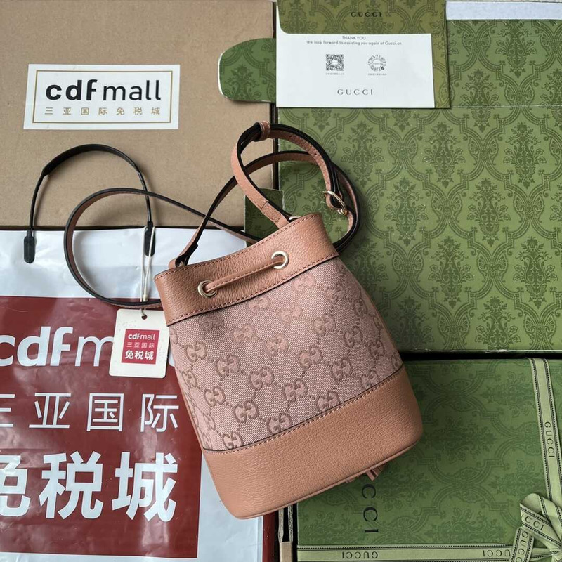 G*u*i ophidia mini bucket bag in gg pink