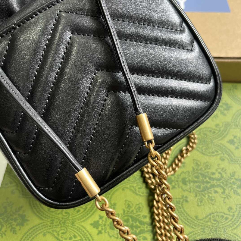 G*u*i gg marmont mini bucket bag black