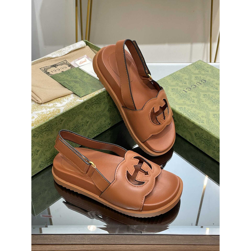 G*u*i interlocking g sandal brown