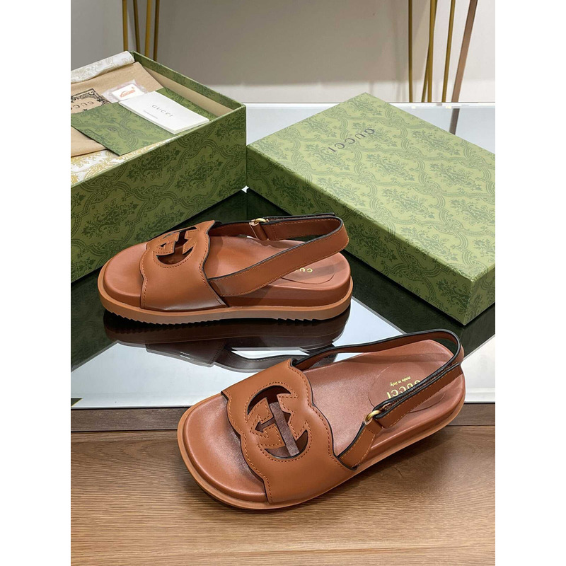 G*u*i interlocking g sandal brown