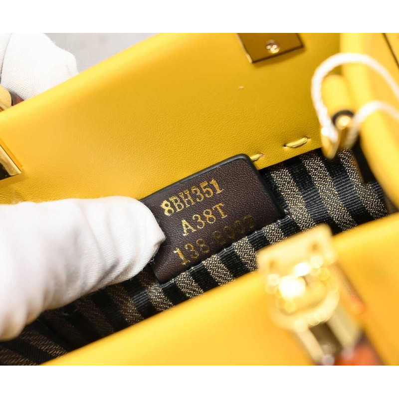 F**di mini sunshine tote leather bag yellow