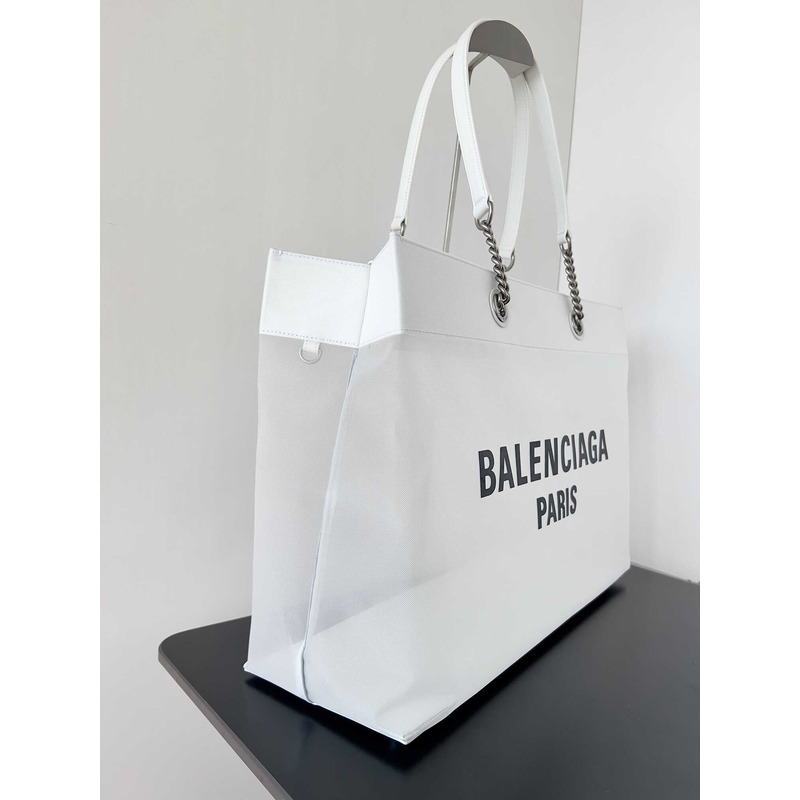 Ba*len*cia*ga duty free large mesh tote bag in black/white