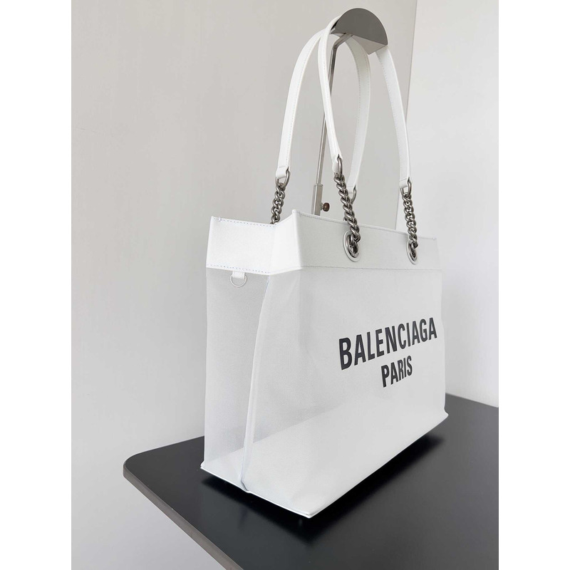 Ba*len*cia*ga duty free medium mesh tote bag in black/white