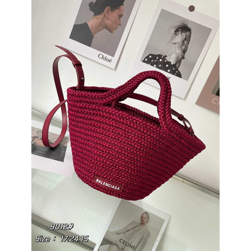 Ba*len*cia*ga ibiza small basket bag red