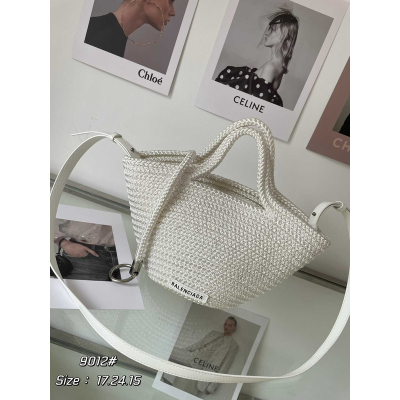 Ba*len*cia*ga ibiza small basket bag white