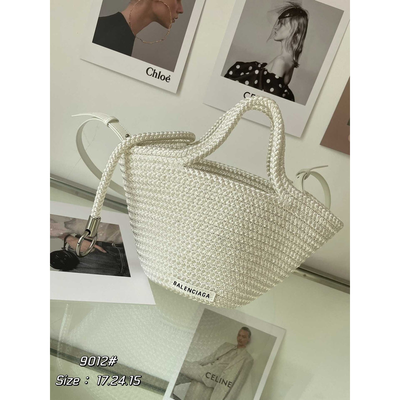 Ba*len*cia*ga ibiza small basket bag white