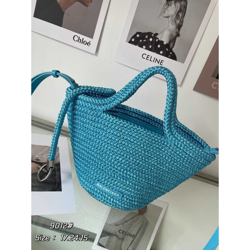 Ba*len*cia*ga ibiza small basket bag blue