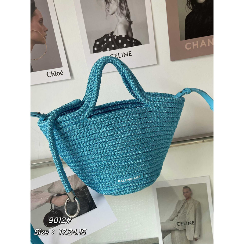 Ba*len*cia*ga ibiza small basket bag blue