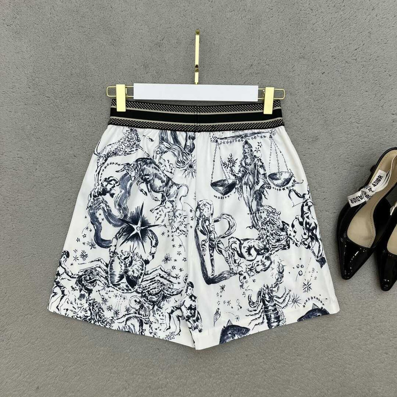 D*or printed shorts white