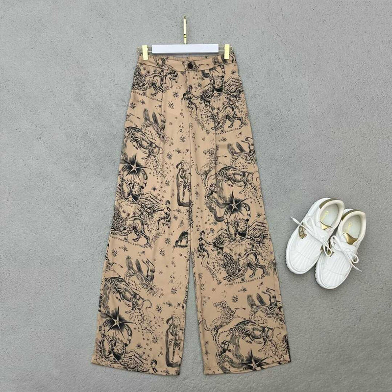 D*or printed trousers beige