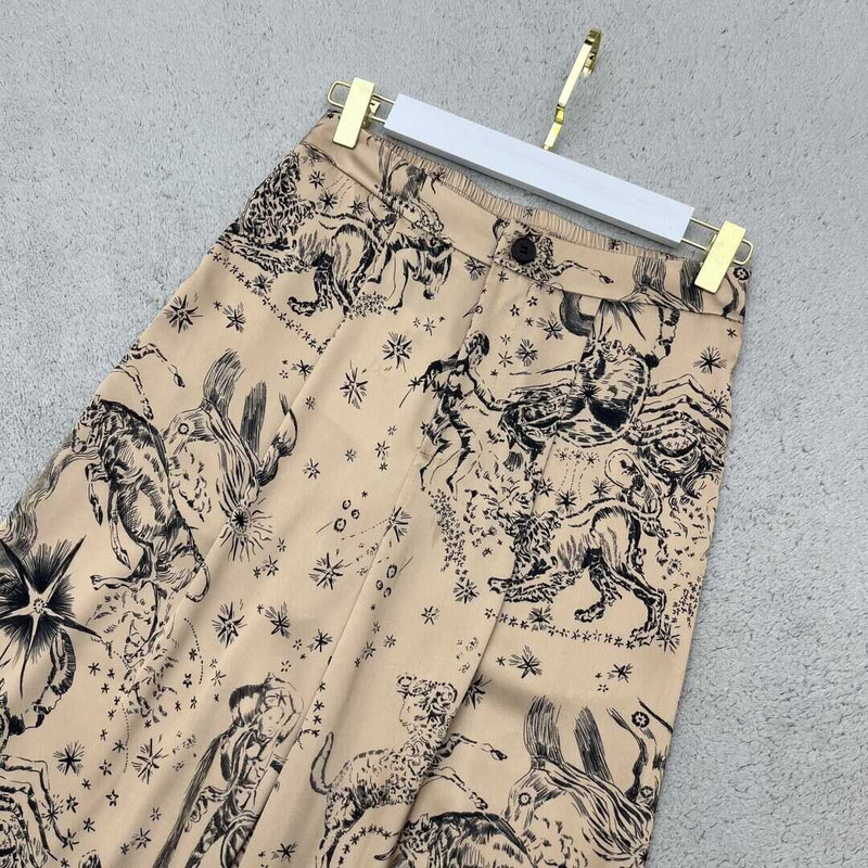 D*or printed trousers beige