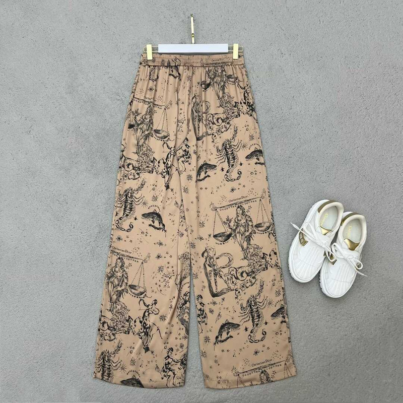 D*or printed trousers beige