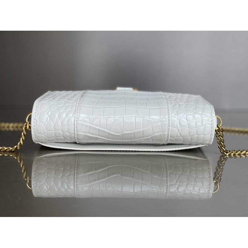 Ba*len*cia*ga hourglass mini leather bag white