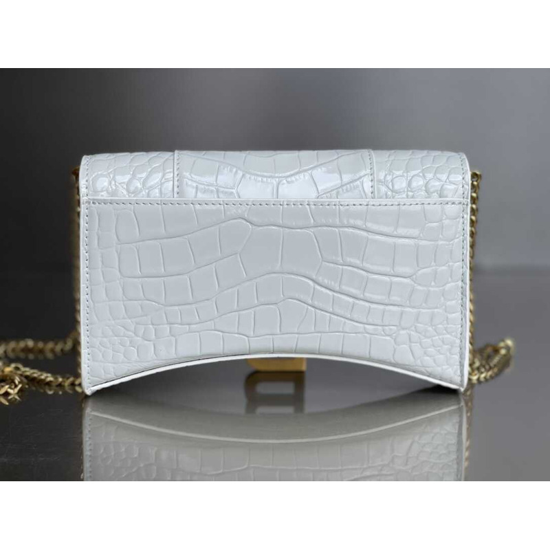 Ba*len*cia*ga hourglass mini leather bag white