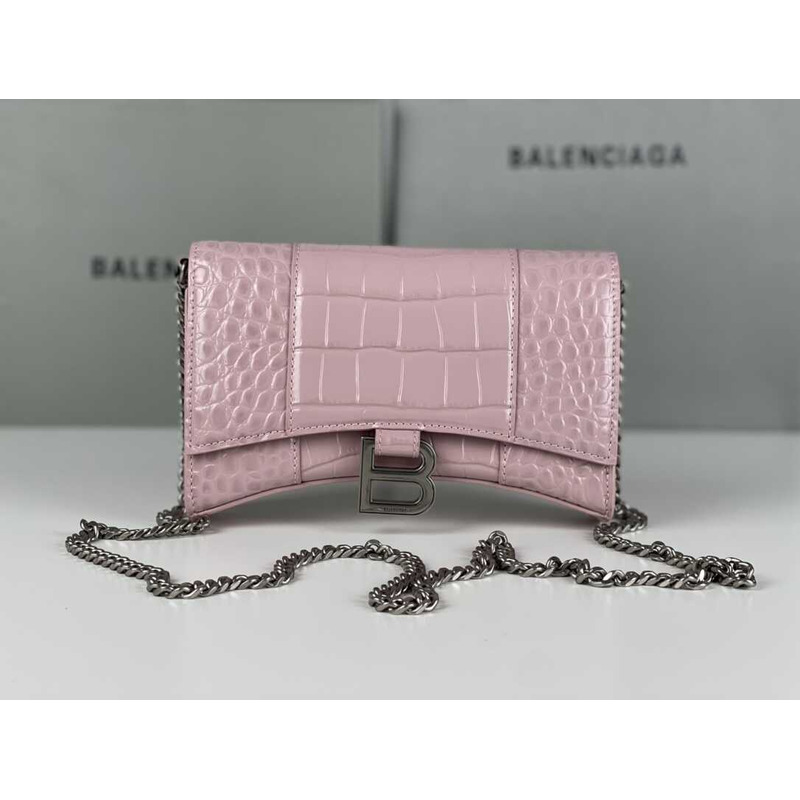 Ba*len*cia*ga hourglass mini leather bag pink