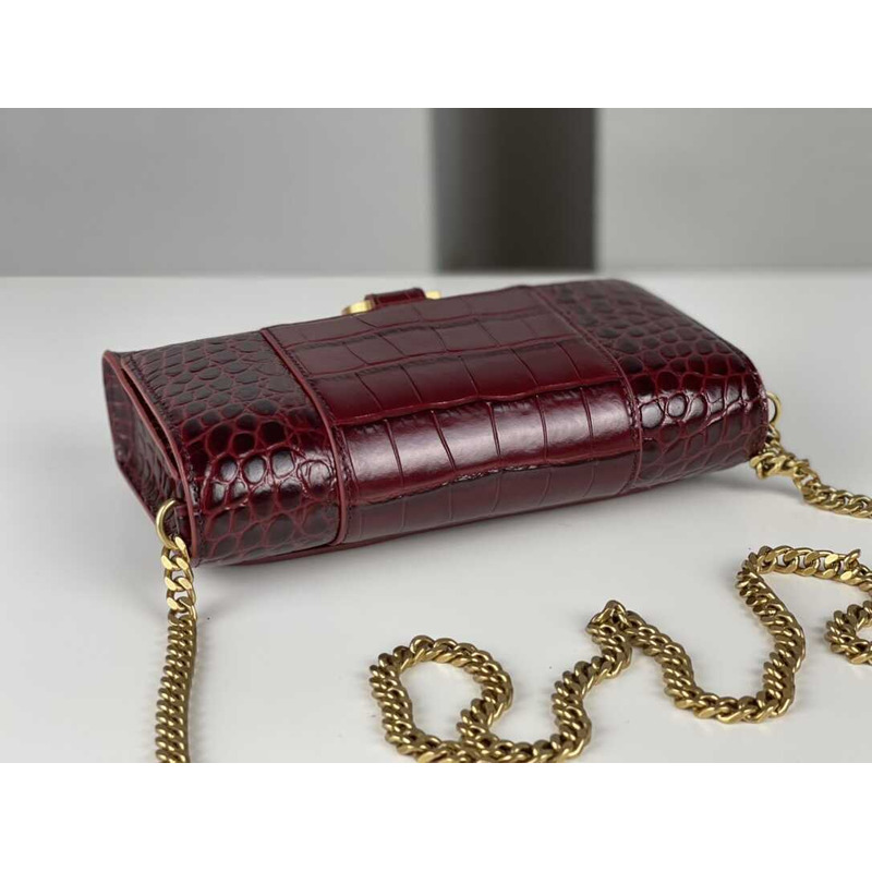 Ba*len*cia*ga hourglass mini leather bag red