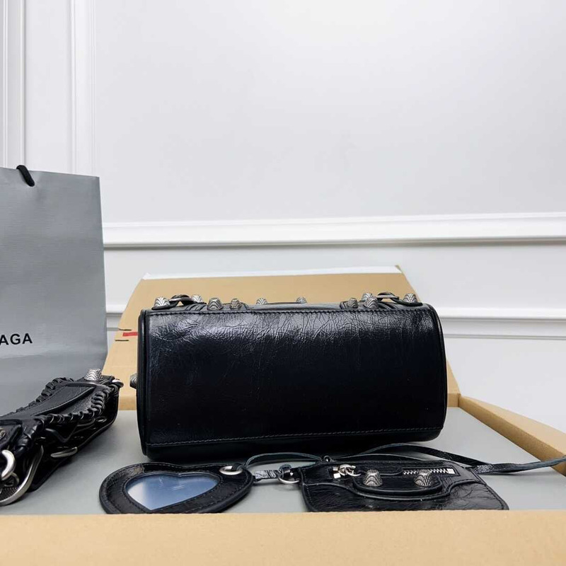 Ba*len*cia*ga le cagole mini leather duffel bag black