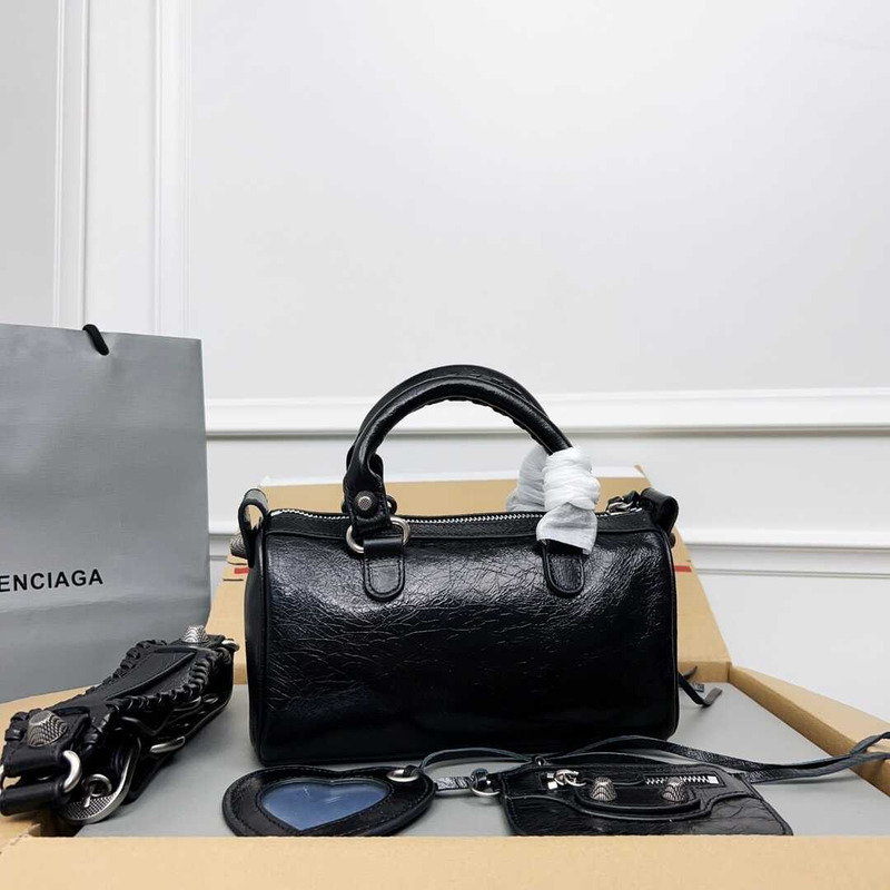 Ba*len*cia*ga le cagole mini leather duffel bag black