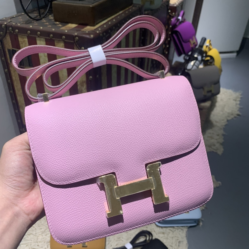 H**mes mini constance purple pink