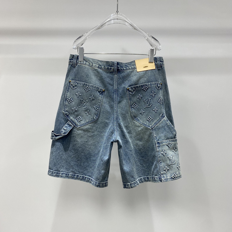 l**is V*t*n monogram denim logo shorts