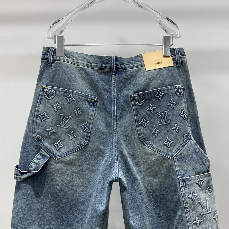 l**is V*t*n monogram denim logo shorts