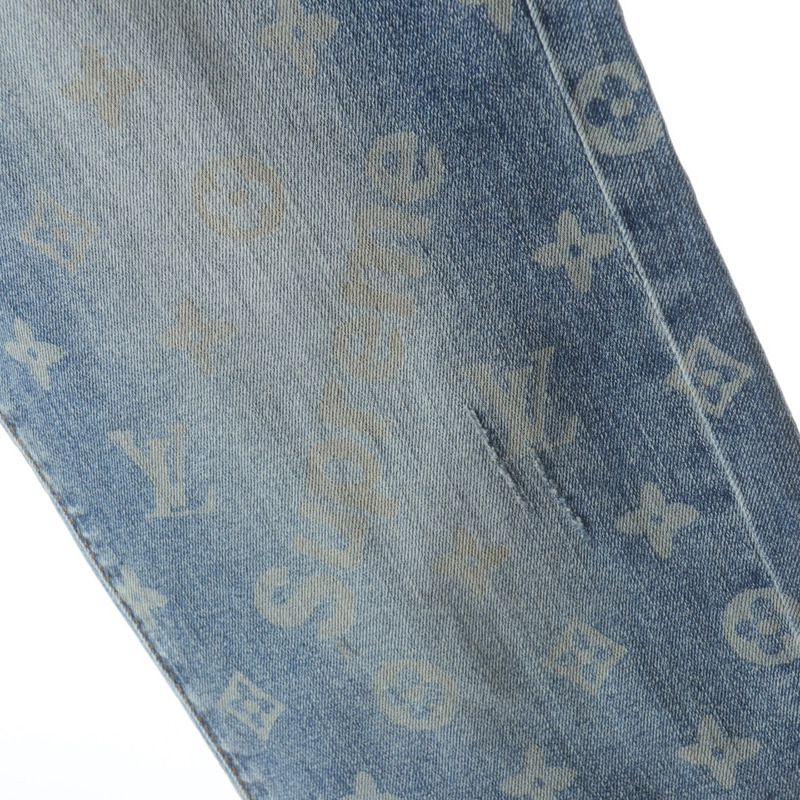 l**is V*t*n monogram logo denim jeans