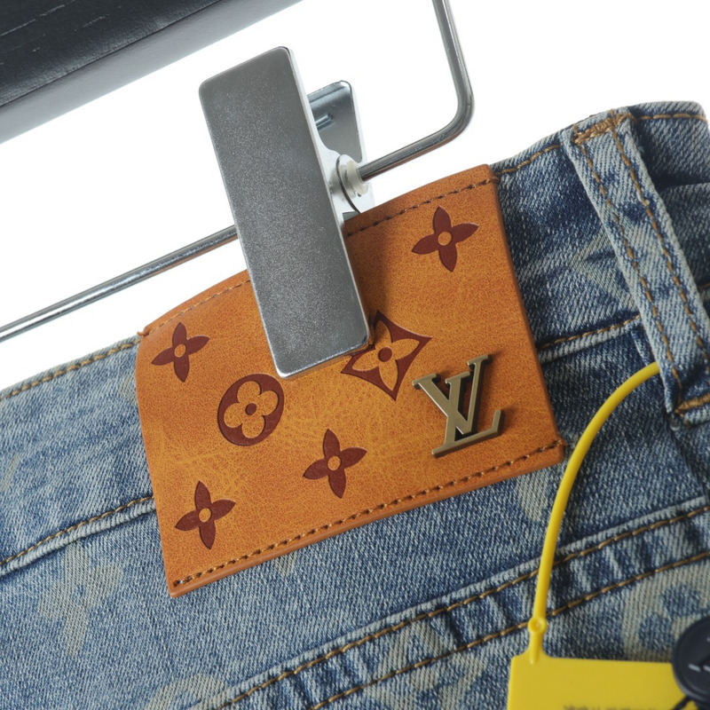 l**is V*t*n monogram logo denim jeans