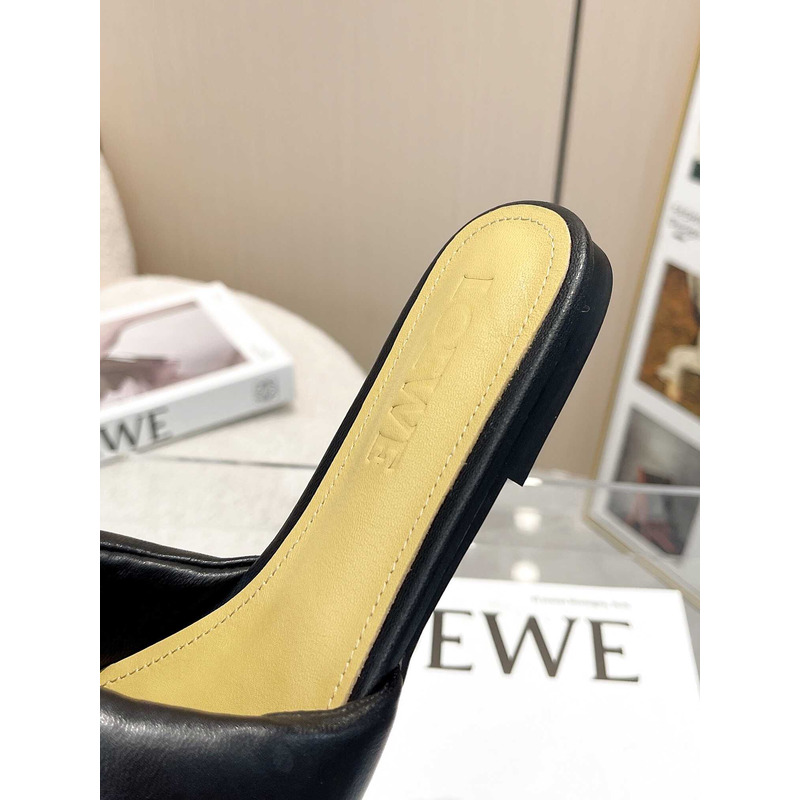 Loewe Anagram Padded Leather Mules Black