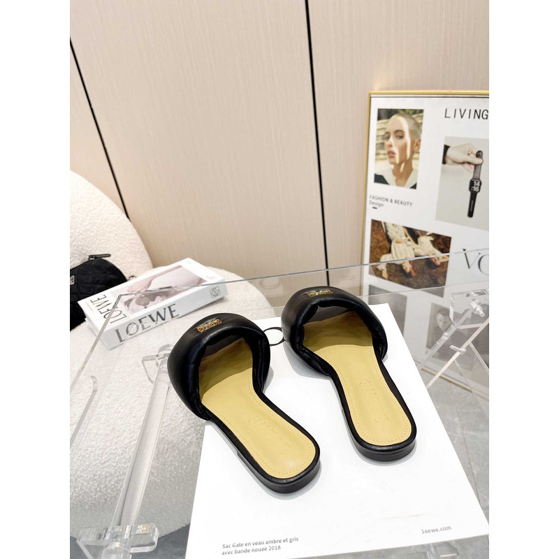 Loewe Anagram Padded Leather Mules Black