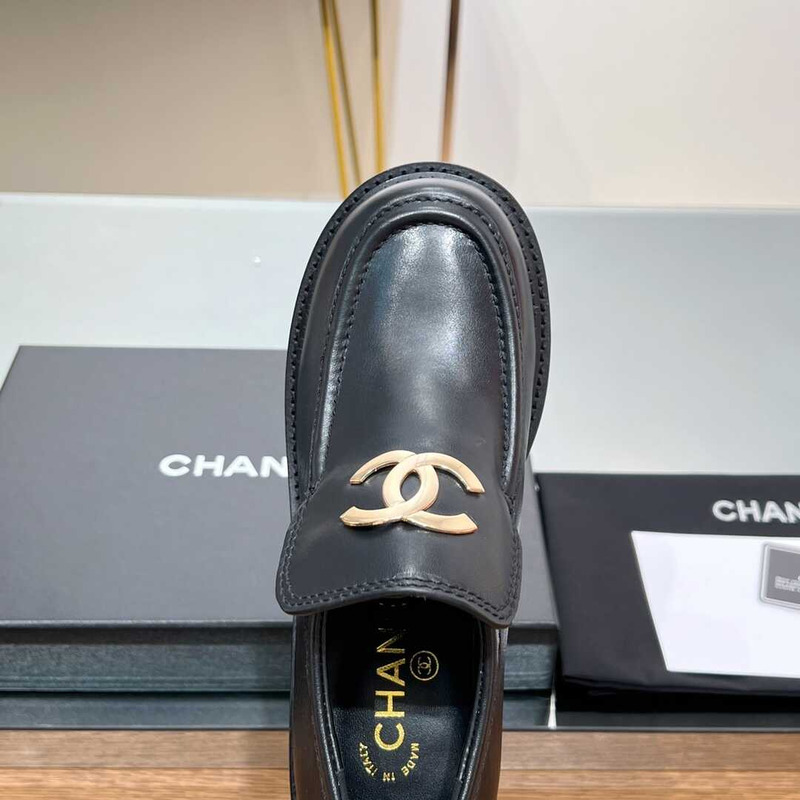 Ch*el large cc calfskin loafer black