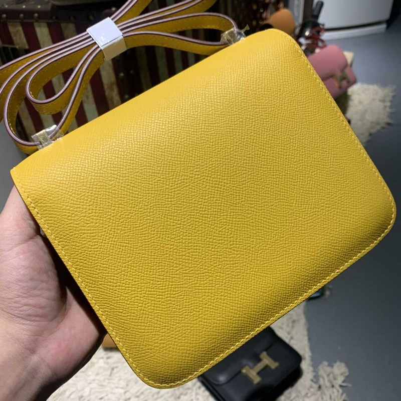 H**mes mini constance epsom leather yellow