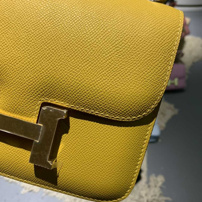 H**mes mini constance epsom leather yellow