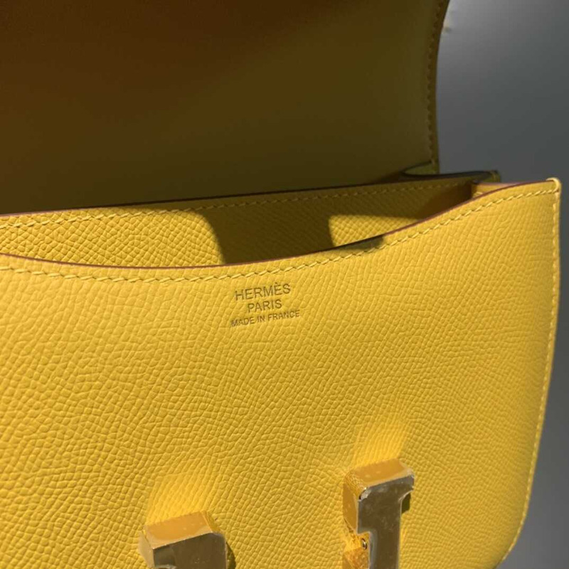 H**mes mini constance epsom leather yellow