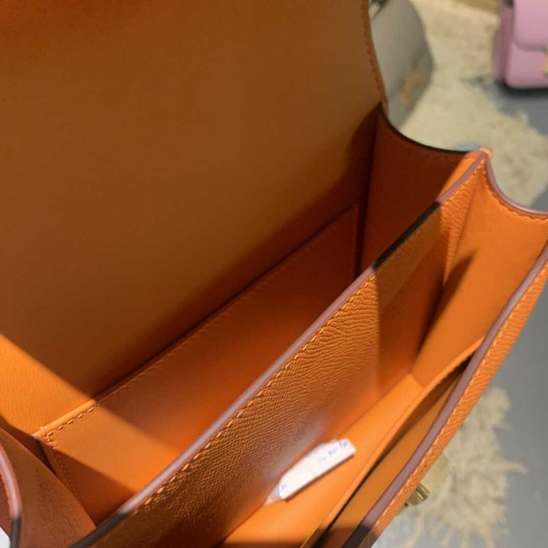 H**mes mini constance epsom leather orange