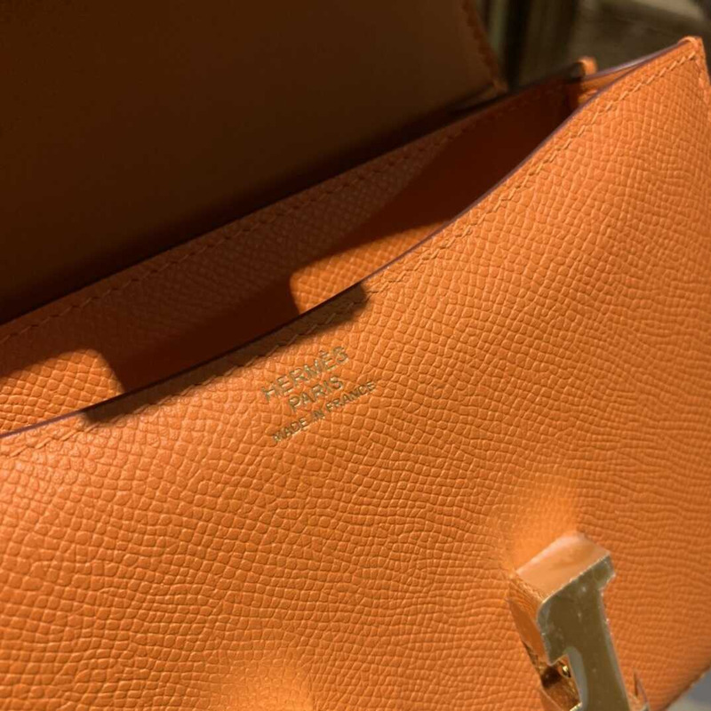 H**mes mini constance epsom leather orange