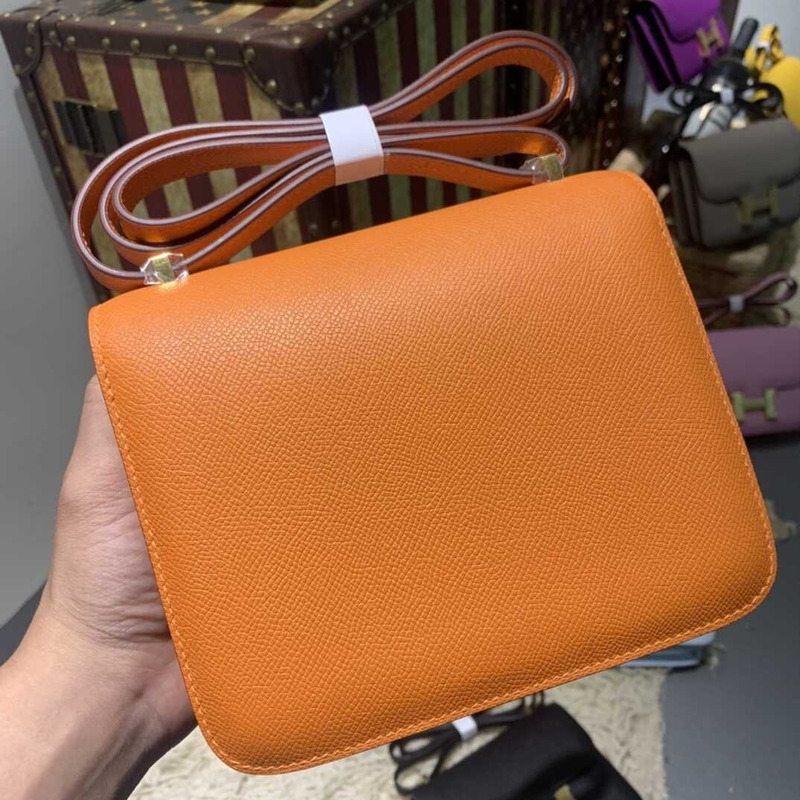 H**mes mini constance epsom leather orange