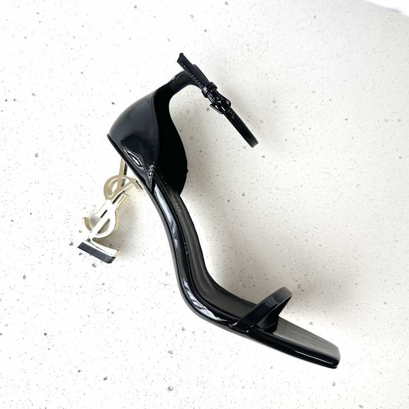 Saint Laurent Wraparound Patent Stilettos - Patent Black