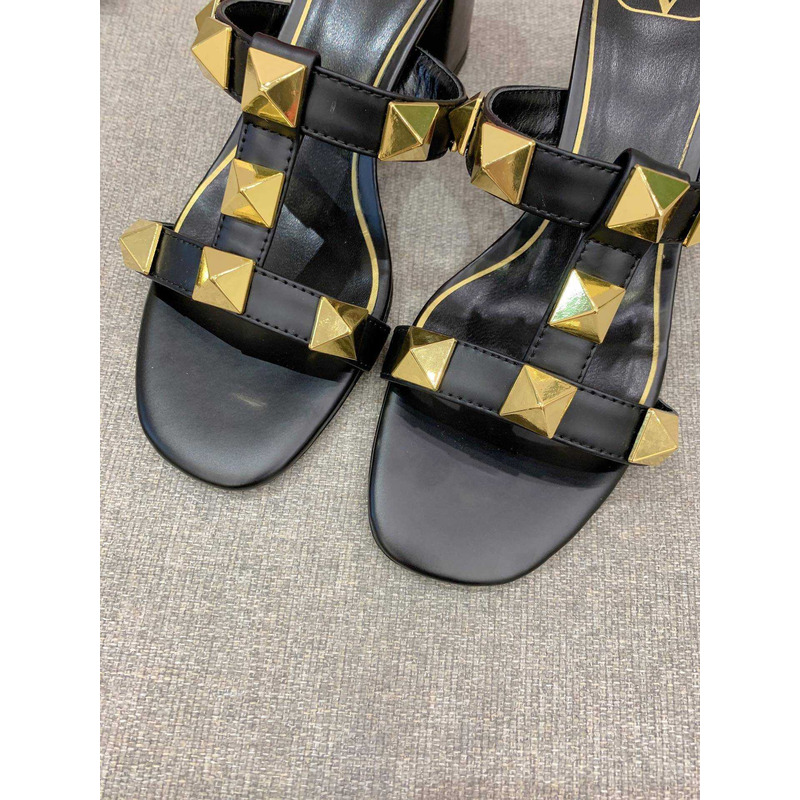 Valentino Valentino Roman Stud Slides Black