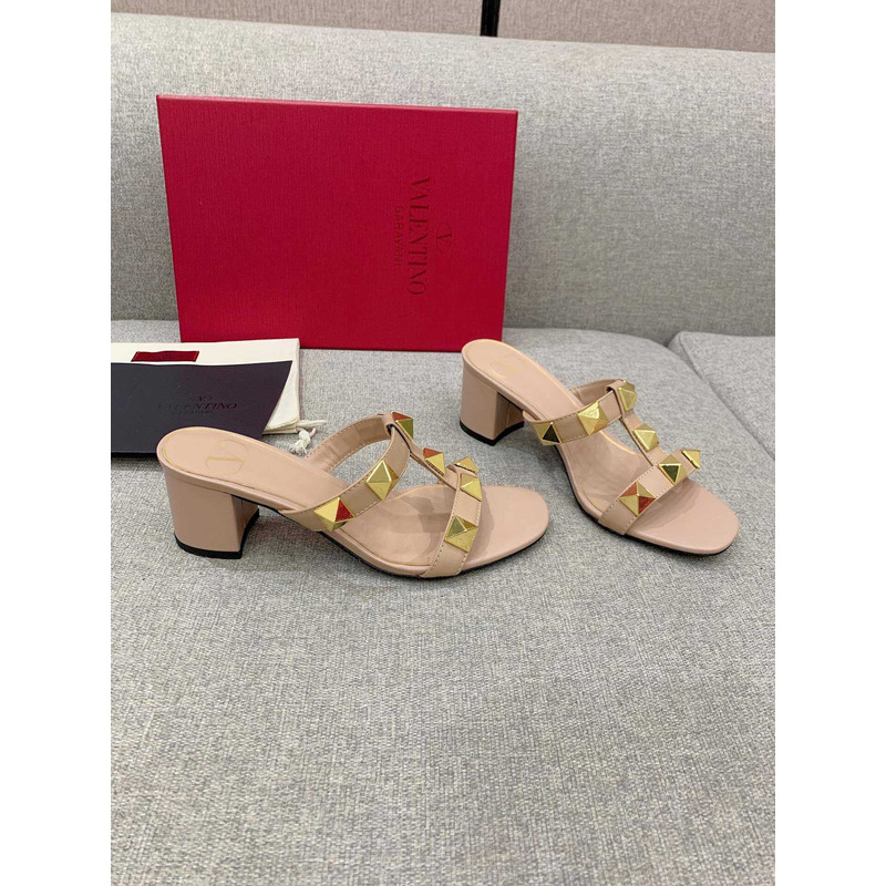 Valentino Valentino Roman Stud Slides Beige