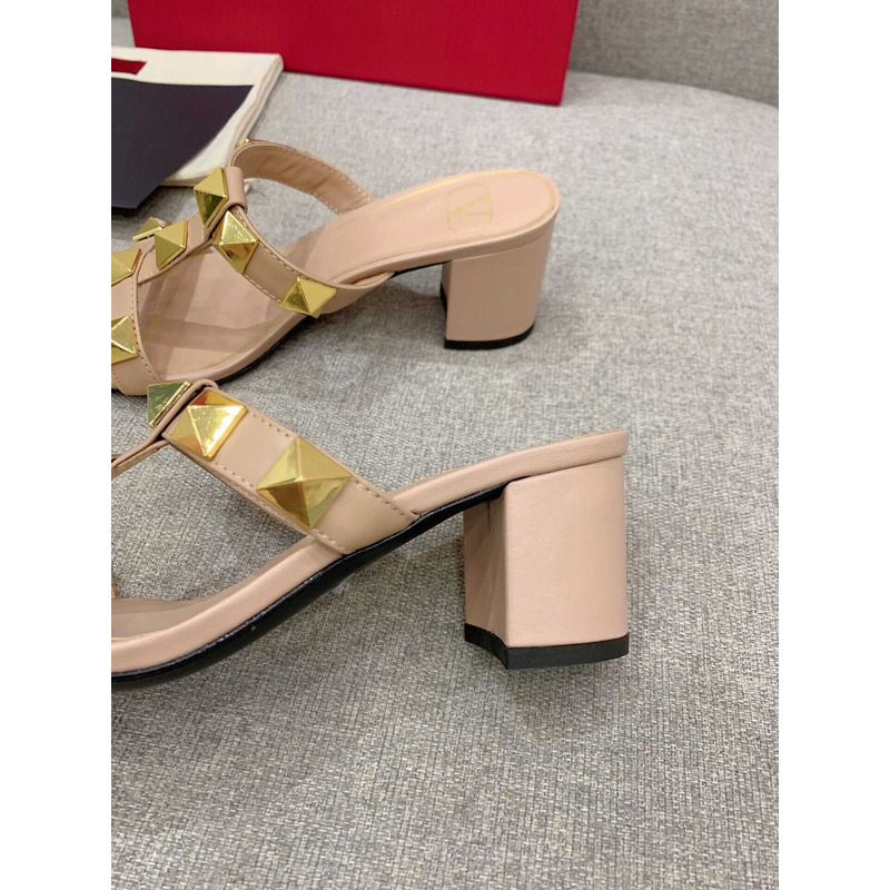 Valentino Valentino Roman Stud Slides Beige