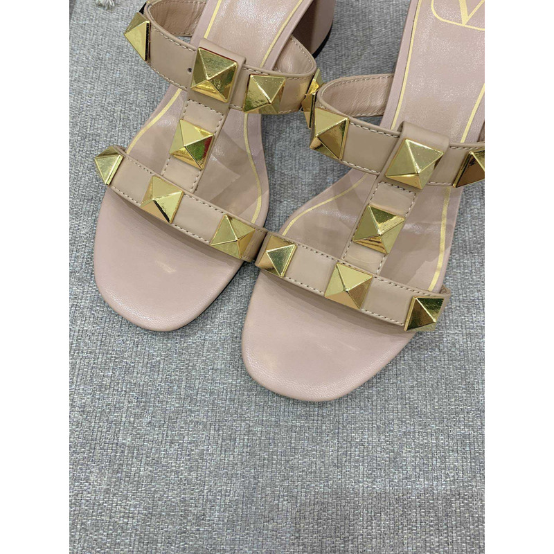 Valentino Valentino Roman Stud Slides Beige