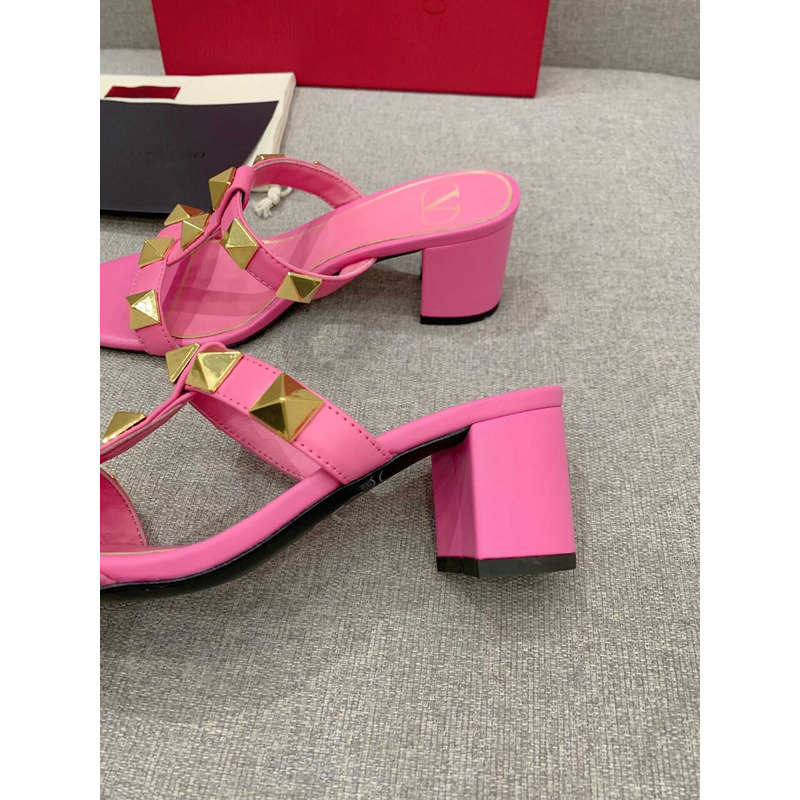 Valentino Valentino Roman Stud Slides Pink