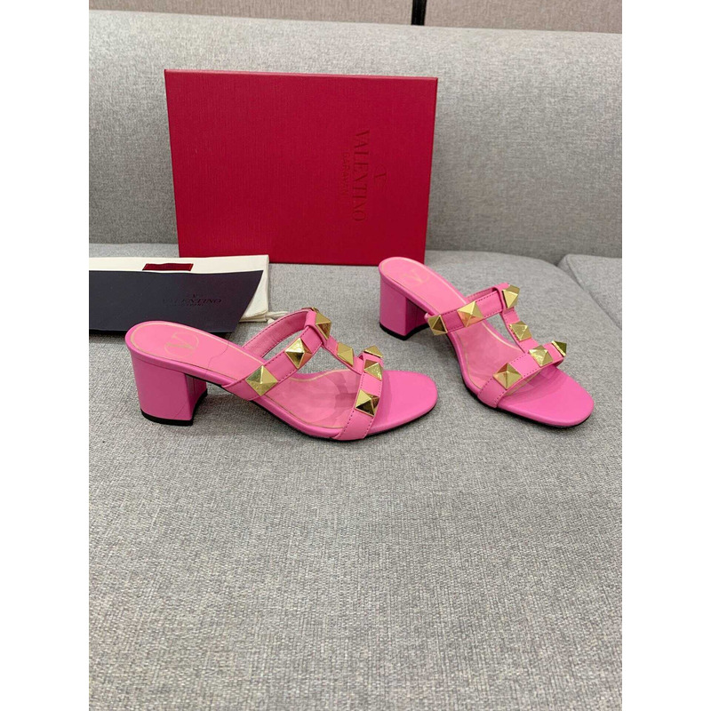 Valentino Valentino Roman Stud Slides Pink