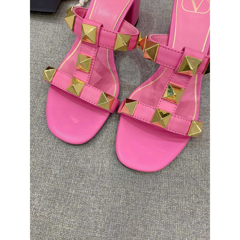 Valentino Valentino Roman Stud Slides Pink