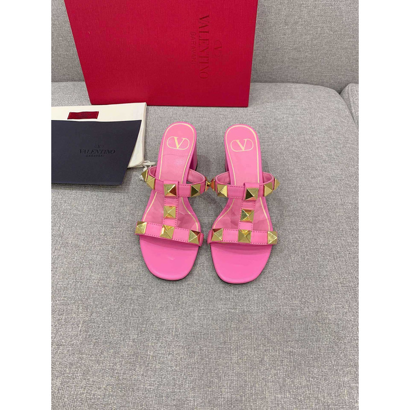 Valentino Valentino Roman Stud Slides Pink