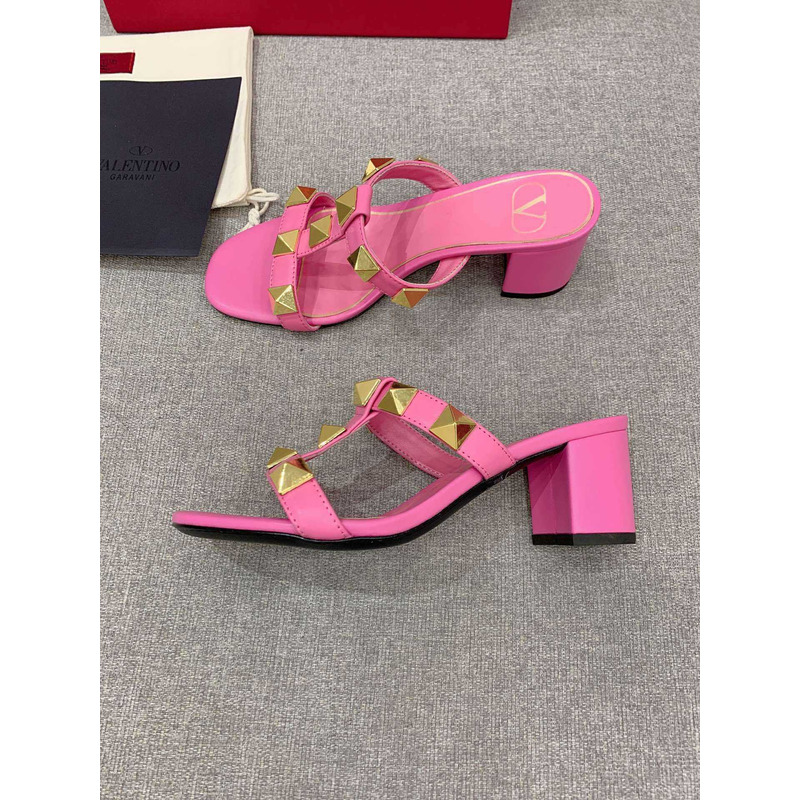 Valentino Valentino Roman Stud Slides Pink