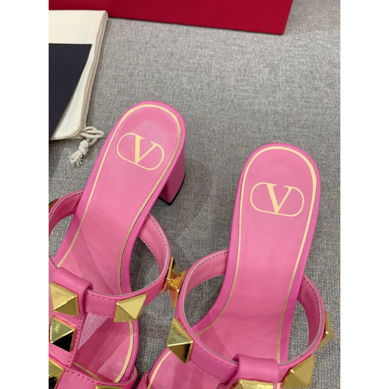 Valentino Valentino Roman Stud Slides Pink